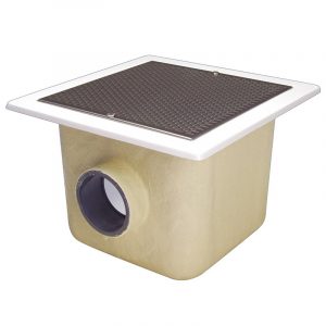 Sumidero modelo de poliéster y fibra de vidrio - 515 mm x 515 mm. Rejilla inox. Astralpool