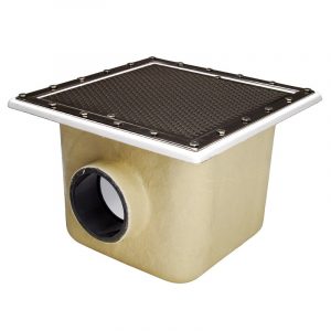 Sumidero de poliéster y fibra de vidrio 515 mm x 515 mm. Rejilla inox.Astralpool