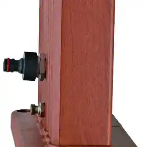 dsalc32w-1 | PisciManía Wooden vertical post mounted on a wooden base with metal feet and a side adjustment knob.
