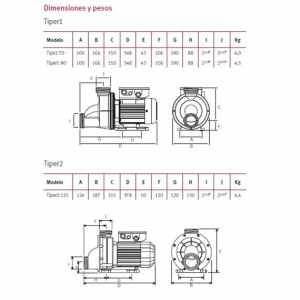 dimensiones-y-pesos-bombas-hidromasaje-y-espa-tiper-427-med | PisciManía