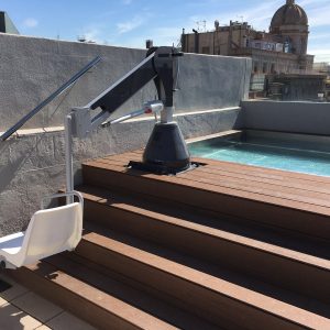 Ascensor Acuático BATERÍA FIJO Usuario Asistido y Autónomo. Metalu 3000/3000 Auto