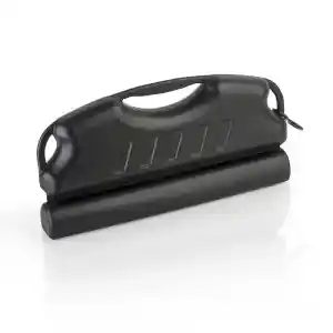 40580-1 | PisciManía Black handheld massage tool with an ergonomic curved handle and a rolling cylindrical roller beneath.