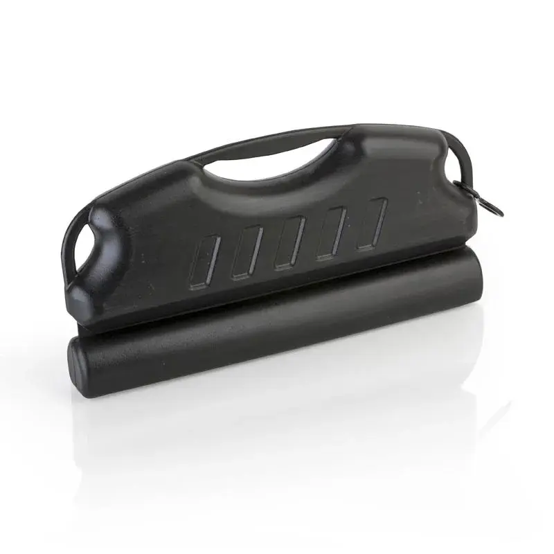 40580-1 | PisciManía Black handheld massage tool with an ergonomic curved handle and a rolling cylindrical roller beneath.