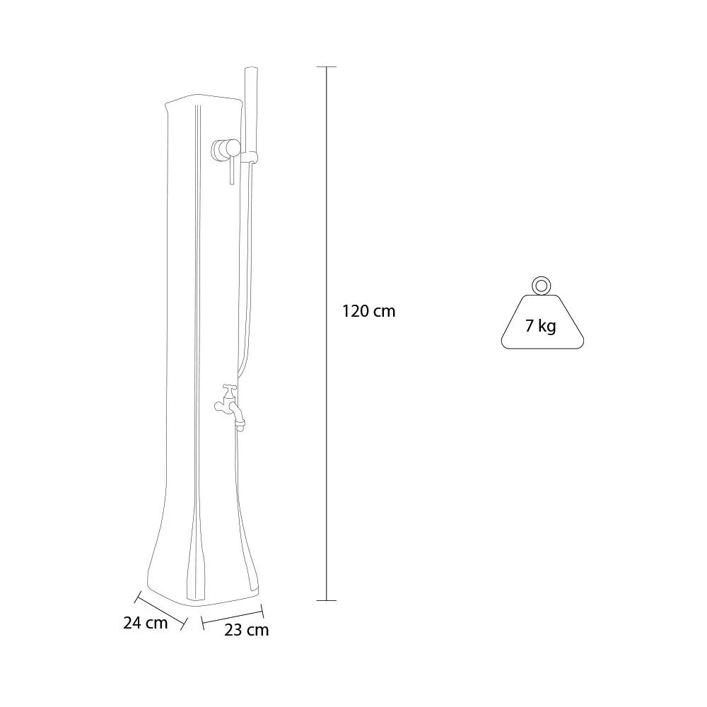 ducha-solar-jardin-piscina-mezclador-mano-ducha-grifo-tanque-19-litros-arkema-design-happy-go-hg180 (3) | PisciManía