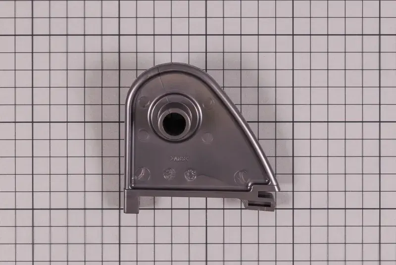 wr000314-5 | PisciManía Gray plastic clipped housing with a central circular bore, featuring a rounded teardrop shape and a lower mounting tab against a grid background.