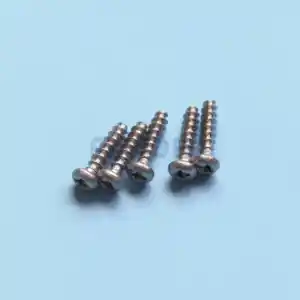 wr000501-3 | PisciManía Six small silver Phillips-head screws on a light blue background.